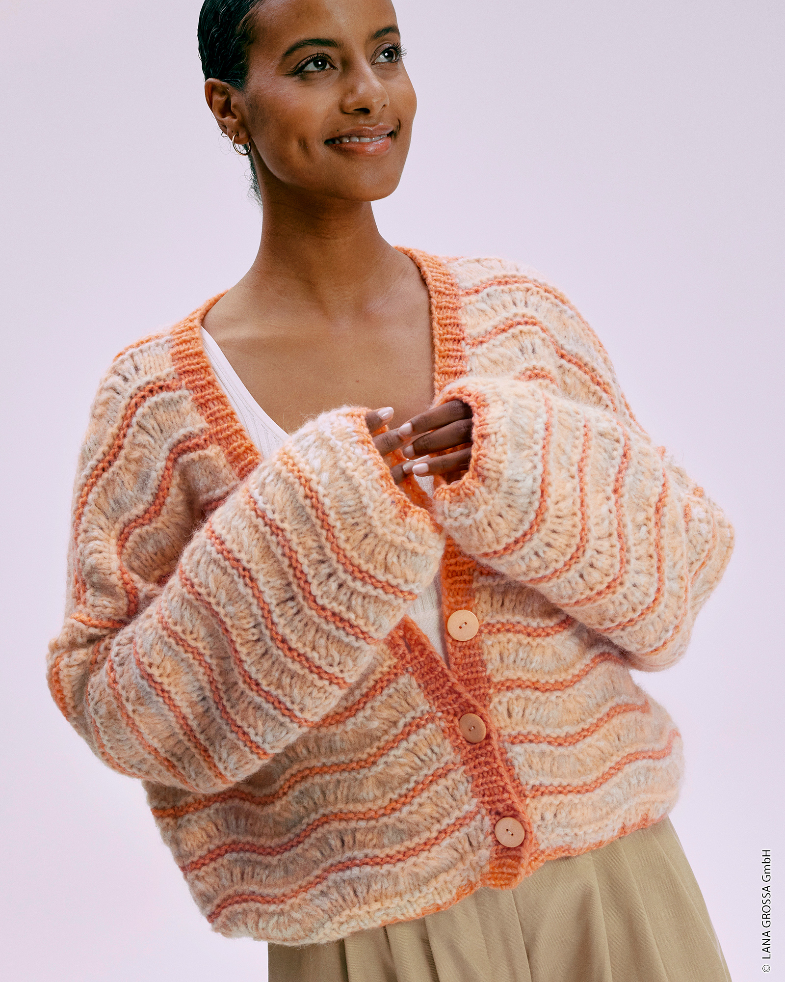 Strickset Jacke Mit Wellenmuster Aus Lala Berlin Smoothy Und Lala