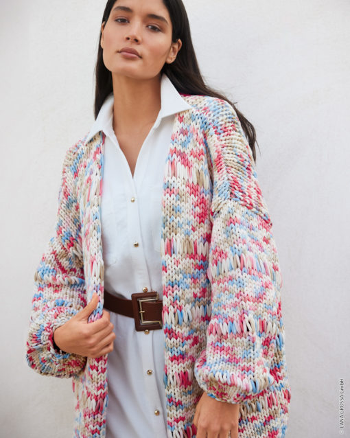 Strickset Cardigan Mit Fallmaschen Aus Gelato Von Lana Grossa